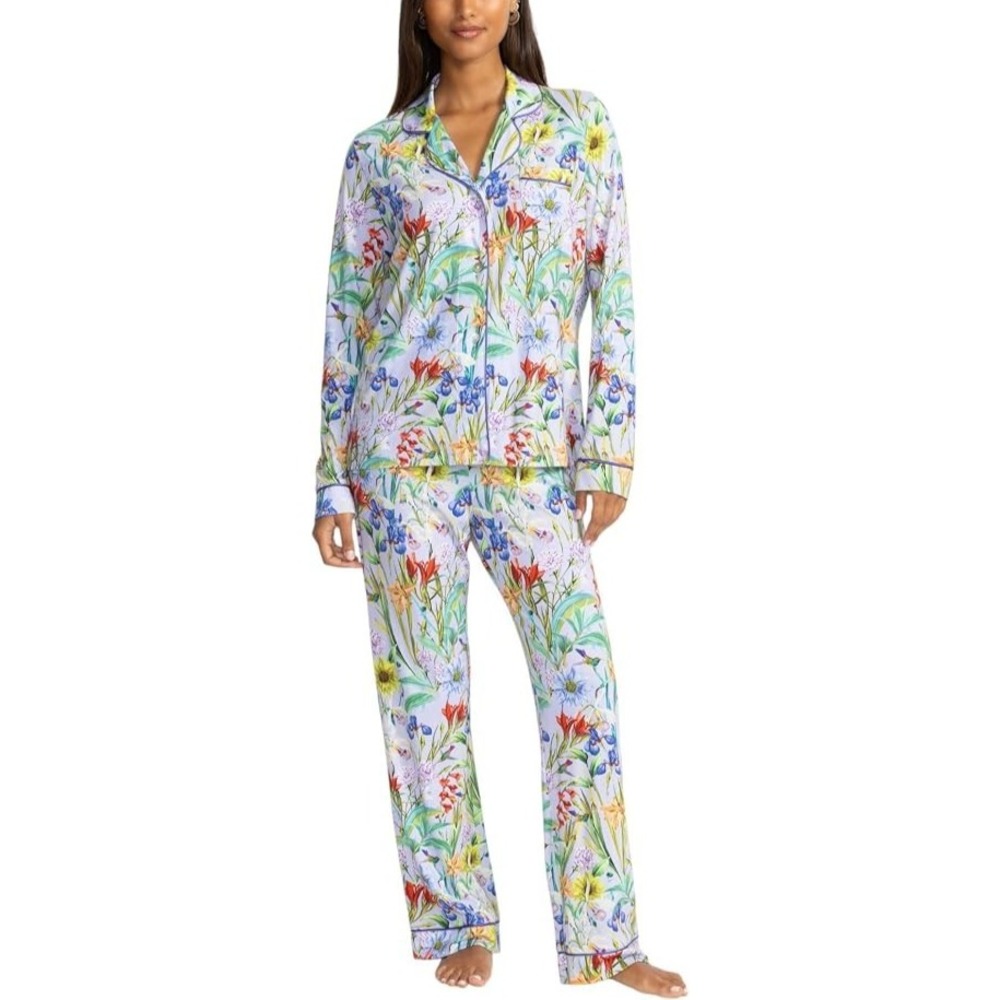 Johnny Was Carly Daphne PJ Set XXL Floral Hummingbird Botanical Sleepwear